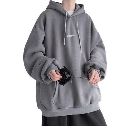 xiangtuibao Male Hoodie Coldproof Men Sweatshirt Pocket Male Hooded Fleece Lined Pullover Sweatshirt Daily Clothing