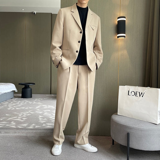xiangtuibao Male Business Office Dress Suit Jacket Blazers Men Korean Streetwear Fashion Loose Casual Vintage Blazer Coat Suit