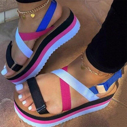 Women Sport Shoes Platform Sandals Rome Shoes  New Summer Casual Ladies Shoes Beach Slippers Flats Gladiator Slides Zapatos