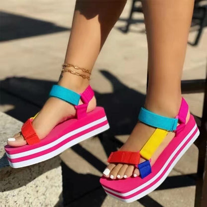 Women Sport Shoes Platform Sandals Rome Shoes  New Summer Casual Ladies Shoes Beach Slippers Flats Gladiator Slides Zapatos