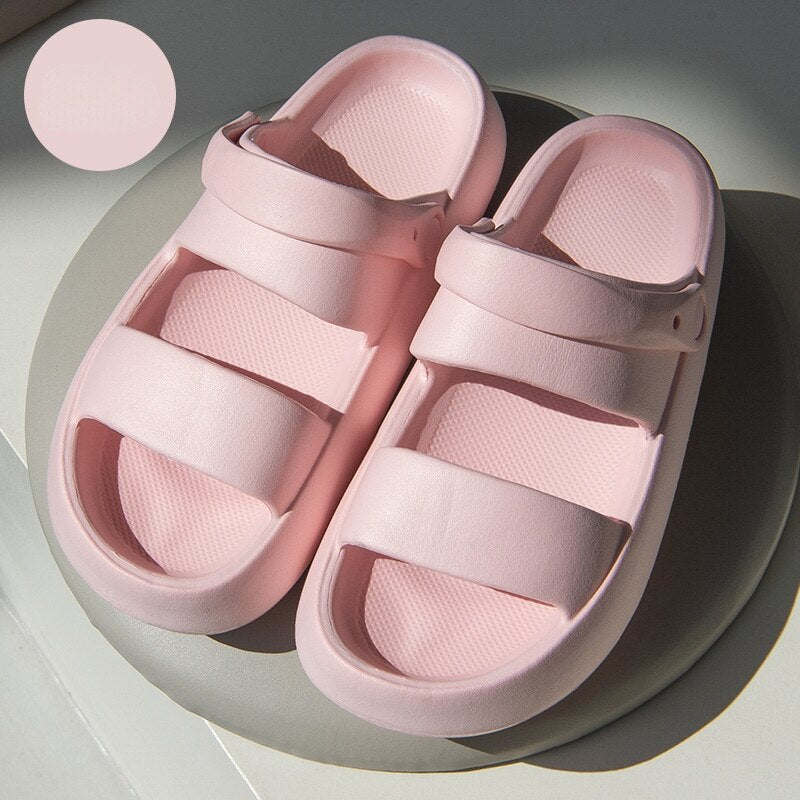 Women Summer New Thick Platform Slippers Beach Flip Flops Soft Sole Slide Sandals Leisure Ladies Indoor Bath Anti-slip Shoes