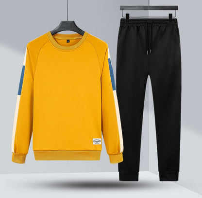 xiangtuibao Autumn Men Casual Sports Set Round Neck Tracksuit Fashion Sweatshirt and Sweatpants 2 Piece Sets Male Sportswear Outfit Set