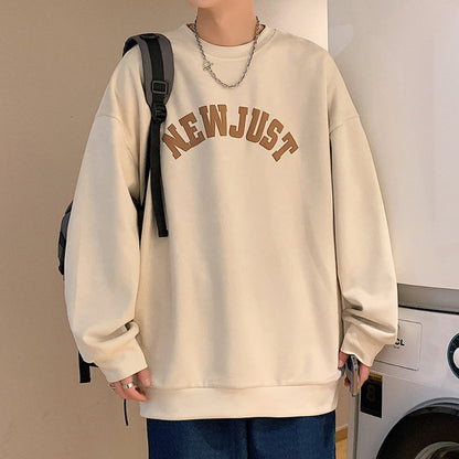 xiangtuibao New Men High Street Suede Sweatshirts Letter Printed Y2k Oversized Hoodies Pullovers Spring Autumn American Fashion Hip Hop Tops