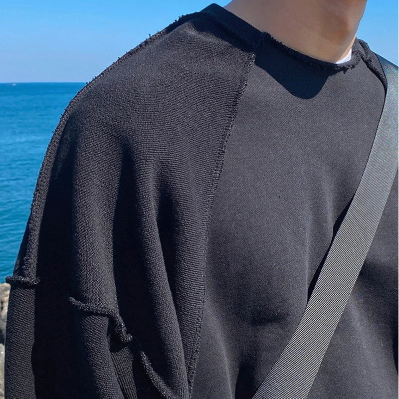 xiangtuibao Loose Men's Round Neck Sweatshirt Trendy Ins Korean Oversized Top New Pullover Niche Long Sleeve Male Clothing 2Y2434