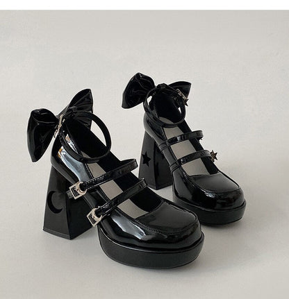 xiangtuibao Women's pumps  New Versatile Square Head French Marijane Shoes platform heels women shoes black heels pumps women shoes