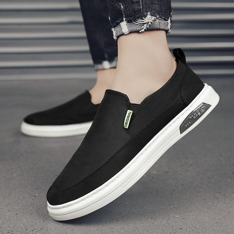 xiangtuibao  Men Soft Casual Shoes Light Summer Canvas Shoes Drive Fashion  Mens Loafers Luxury Grey Slip-On Man Canvas Footwears