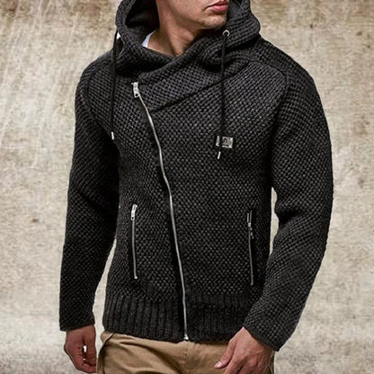 xiangtuibao Large Size Zipper Pocket Oblique Zipper Slim-fit Jacket Men's Long-sleeved Black Padded Cardigan Zip Up Hoodie Sweatshirts