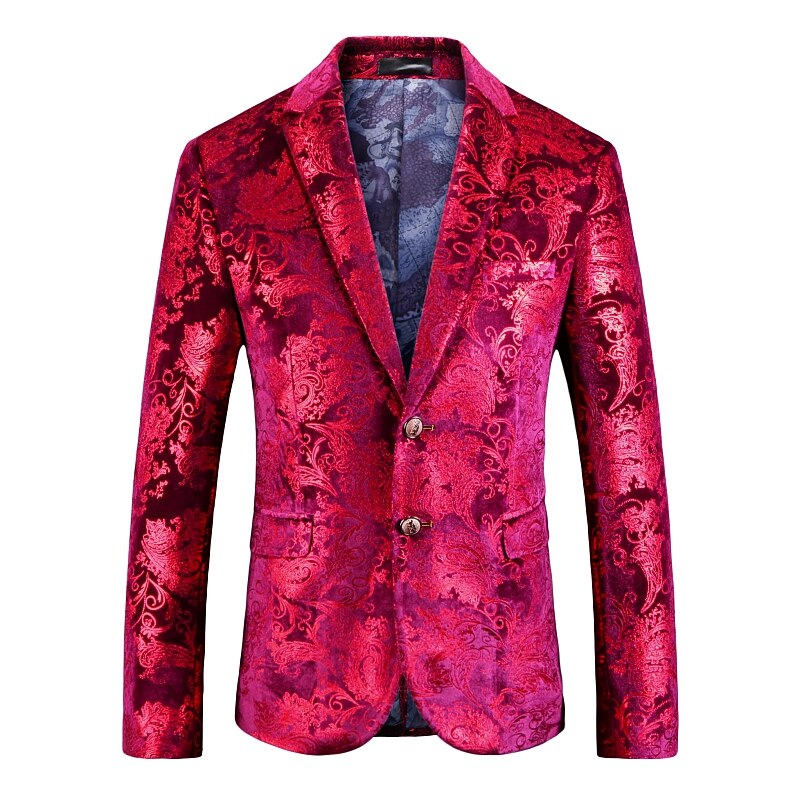 xiangtuibao Fashion Gold Blazer New Bronzing Mens Slim Fit Suit Jacket Men Wedding Nightclub Stage Party Dress Plus Size S-5XL