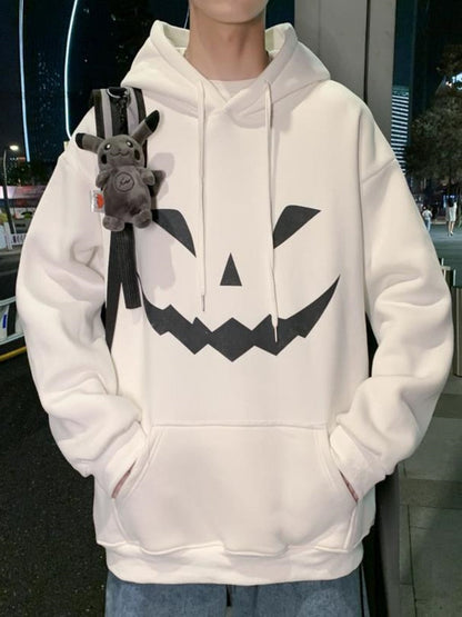 xiangtuibao Halloween Hooded Sweatshirt Pumpkin Face Men's Hoodie Spring Autumn Outerwear Man Pullover Streetwear Men Demon Slayer