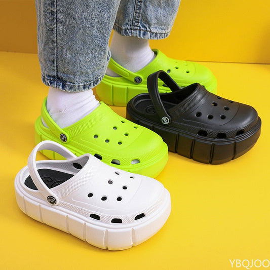 NEW Summer Women Croc Clogs Platform Garden Shoe Sandals Height Increasing Slippers Slip on For Girl Beach Shoes