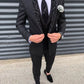 xiangtuibao Costume Homme Mariage Men's Suits Silm Black Groom Tuxedos Lace Notch Lapel Blazer Groomsmen Suits For Wedding Jacket+Vest+Pant