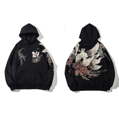 xiangtuibao Link Men's Hip Hop Hoodies Chinese Dragon Embroidery Sweatshirt Harajuku Hooded Pullover High Street