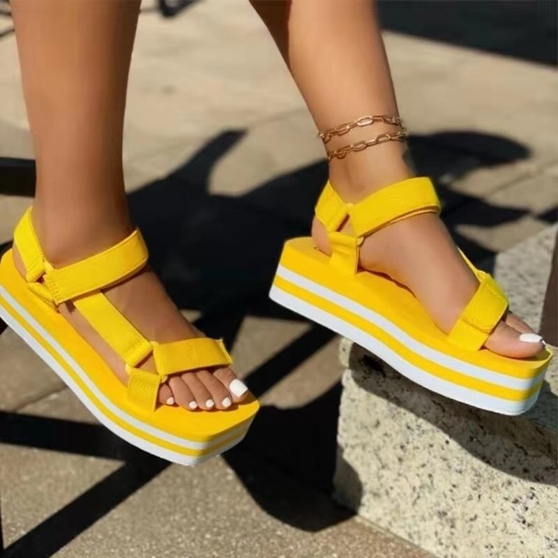 Women Sport Shoes Platform Sandals Rome Shoes  New Summer Casual Ladies Shoes Beach Slippers Flats Gladiator Slides Zapatos