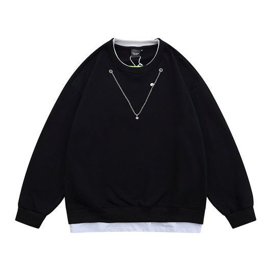 xiangtuibao Patchwork Sweatshirts Men Hip Hop Streetwear Casual Sweatshirt Pullover Male Tops Long Sleeve Black Oversize Japanese