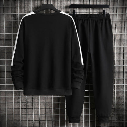 xiangtuibao Autumn Men Casual Sports Set Round Neck Tracksuit Fashion Sweatshirt and Sweatpants 2 Piece Sets Male Sportswear Outfit Set