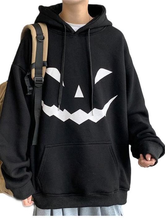 xiangtuibao Halloween Hooded Sweatshirt Pumpkin Face Men's Hoodie Spring Autumn Outerwear Man Pullover Streetwear Men Demon Slayer