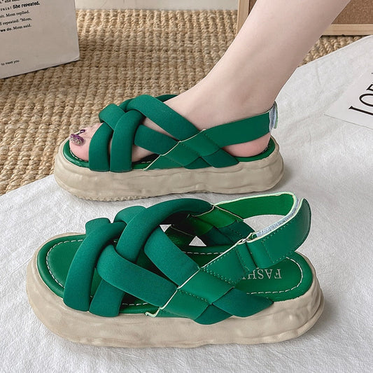 xiangtuibao  Female Sandal  Summer Clear Heels Sale Of Women's Shoes Med Girls Fashion New Clogs Medium Basic Slipper Slides PU Rubber Sc