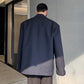 xiangtuibao Men Blazer Lapel Long Sleeve Loose Large Edition Navy Striped Patchwork Shoulder Pad Suits Korean Stylish Casual Coats