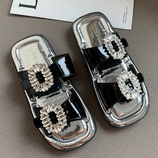 xiangtuibao  The New  Rhinestone Female Sandals Luxury  Slippers Bling Summer Ladies Casual Slides Lady Flip Flops Flats Shoes For Women