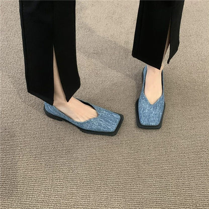 New Square Toe Flats Women Casual Shoes Fashion Design Black Flats Ladies Boat Shoes Blue Green Zebra Summer Loafers