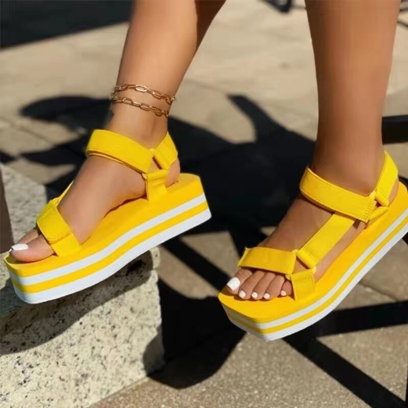 Women Sport Shoes Platform Sandals Rome Shoes  New Summer Casual Ladies Shoes Beach Slippers Flats Gladiator Slides Zapatos