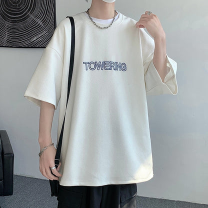 xiangtuibao Men's Oversized Tshirts Letter Print Tee Shirt Korean Style Women Man Unisex Short Sleeve Tops Large Size Male Tees 5XL