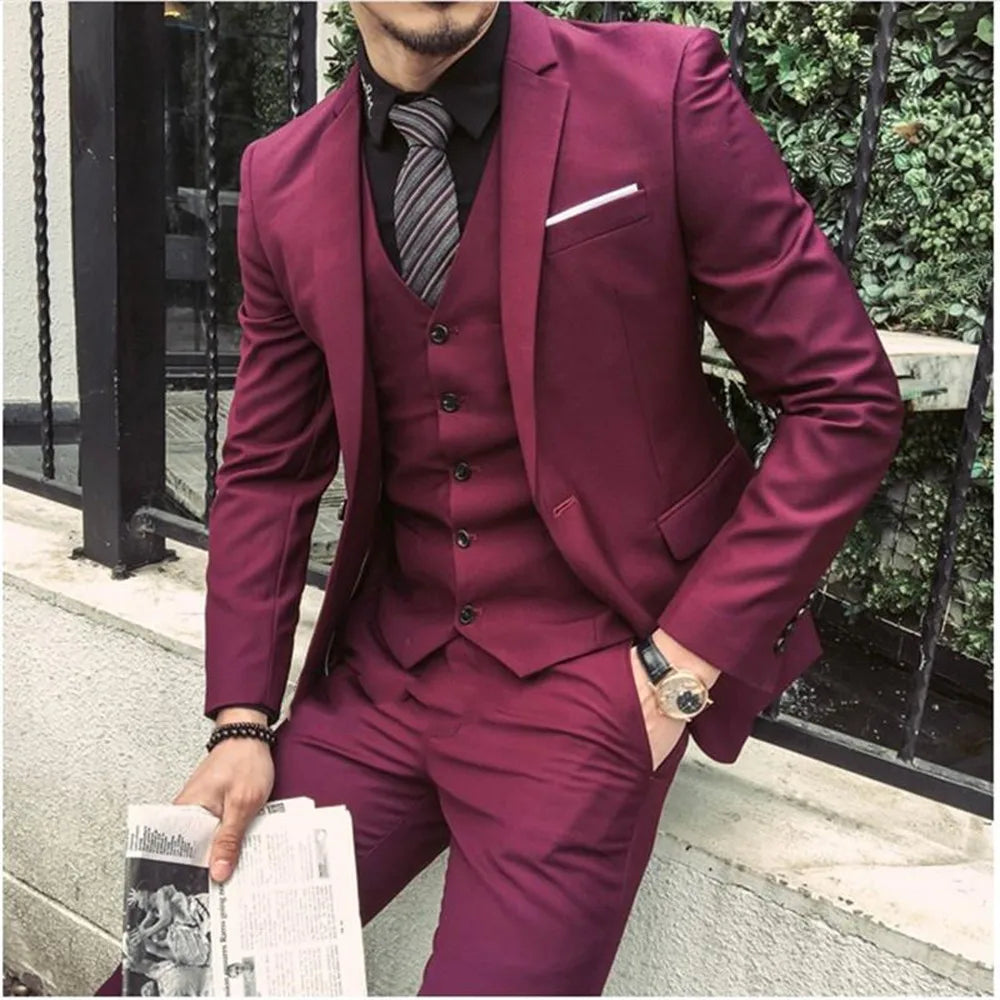 xiangtuibao Dark Grey Men Suit Slim Fit Smart Casual Business Formal Party Prom Blazer Jacket 3 Pieces Summer Wedding Groom Tuxedos 20