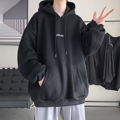 xiangtuibao Male Hoodie Coldproof Men Sweatshirt Pocket Male Hooded Fleece Lined Pullover Sweatshirt Daily Clothing