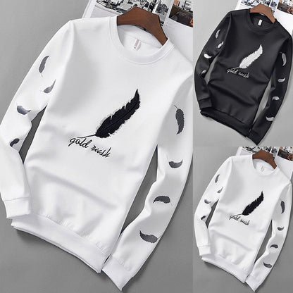 xiangtuibao Black White Mens Hoodies Pullover Crewneck Sweatshirts Vintage Aesthetic Spring Autumn Polyester Hoddies Clothes For Teenagers