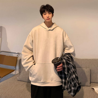 xiangtuibao 5 Color Suede Hoodies Men Fashion Oversized Casual Hooded Sweatshirt Men Streetwear Hip Hop Loose Pullover Hoodie Mens Hoody