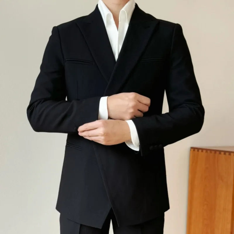 xiangtuibao - High Quality Single Button Suit Men's Blazers Jacket Casual Slim Men Trendy Suit Business Dress Coat Wedding Party Blazers