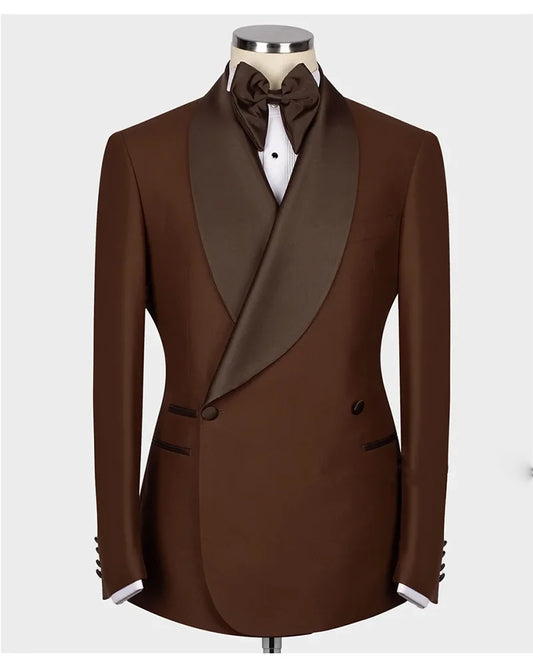 xiangtuibao -  Men's Suits 2Pcs Set Jacket+Pants Classic Slim Fit Shawl Lapel Groom Wedding Tuxedo Blazer Formal Party Costume Homme