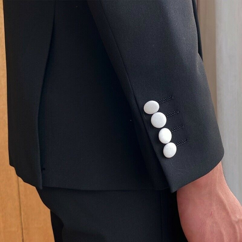 xiangtuibao Sparkling Black Men Suit 2 Pieces Business Blazer Pants One Button Sequins Pearls Wedding Groom Work Wear Party Causal Tailored