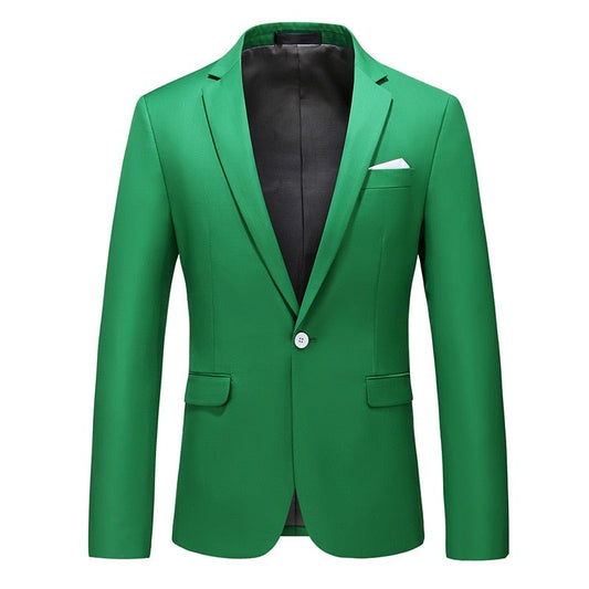 xiangtuibao Bright Green Suit Jacket Men's Stylish Slim Blazer Wedding Party Dress Coat Suitable for All Seasons Big Size 5XL 6XL