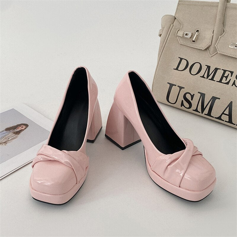 xiangtuibao Mary Janes Woman Leather Pumps Casual Shoes For Women  Heeled Shoes Sexy High Heels Shoes Ladies Elegant Lolita Shoes NEW