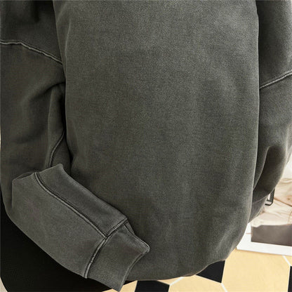 xiangtuibao Men's Autumn New Vintage High Street Hip Hop Long Sleeve Sweatshirt Temperament Commuter Casual Loose Top