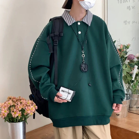 xiangtuibao New Men Casual Sweatshirt Autumn Harajuku Hoodies Solid Color Male Hip Hop Streetwear Pullover Long Sleeve Tracksuit Clothing