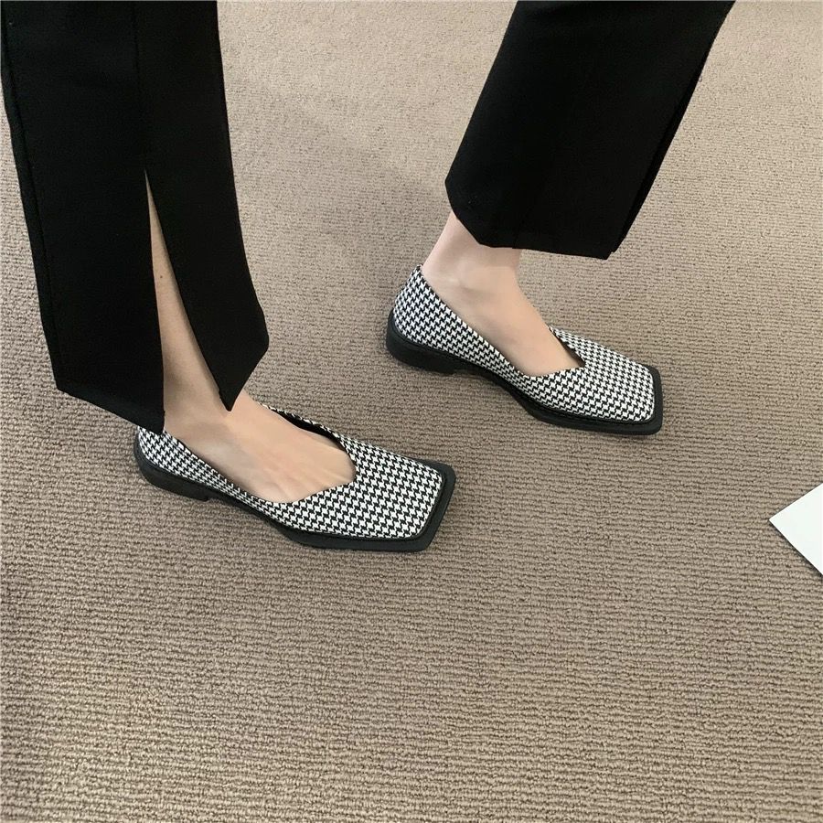 New Square Toe Flats Women Casual Shoes Fashion Design Black Flats Ladies Boat Shoes Blue Green Zebra Summer Loafers