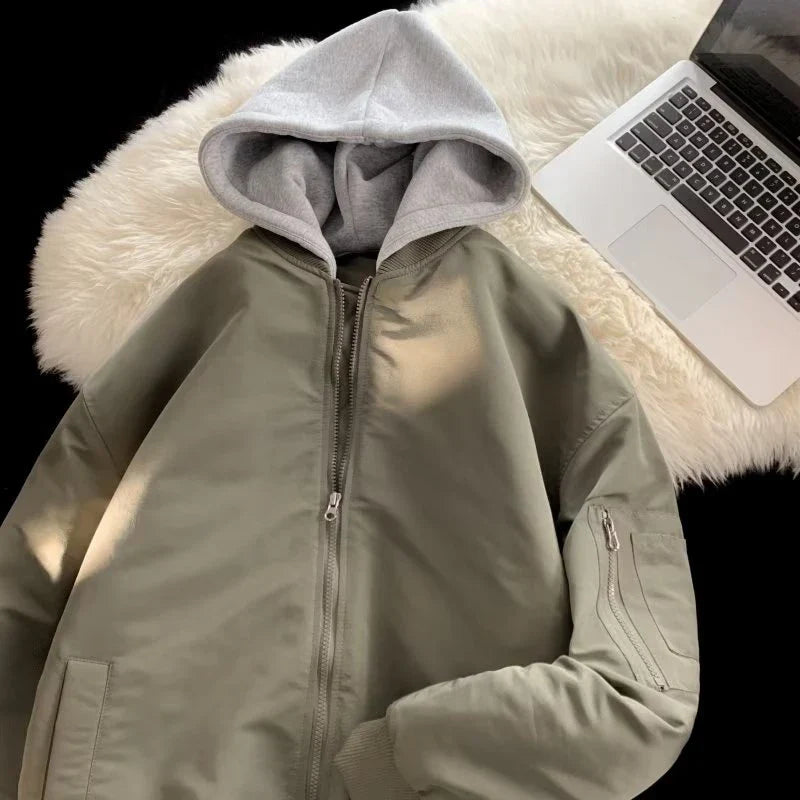 xiangtuibao - winter new leisure vacation two hooded cotton-padded coat men