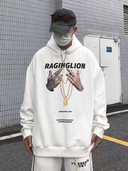 xiangtuibao Hip Hop Men Y2k Hoodies Tops Graphic Print Rock Loose Long Sleeve Hooded Sweatshirts Women Oversize Casual Pullover Streetwear