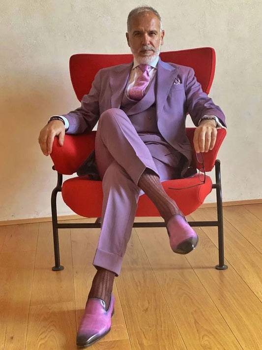 xiangtuibao Formal Suit For Men 3-Piece Purple Men's Slim Blazer Vest Pants Dresses Italian Luxury Suits Sets Male Wedding Party