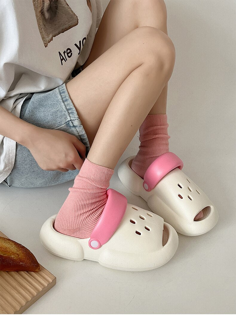 xiangtuibao Summer Sandals Women Shoes Platform Back Strap Casual Shoes Female Beach Sandals Thick Sole Flats Shoes Women Indoor Slippers