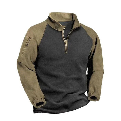 xiangtuibao Warm Winter Zip Double Fleece Hoodie Pullovers Casual Fall Long Sleeve Stand Collar Shirts Men Stitch Military Sweatshirts