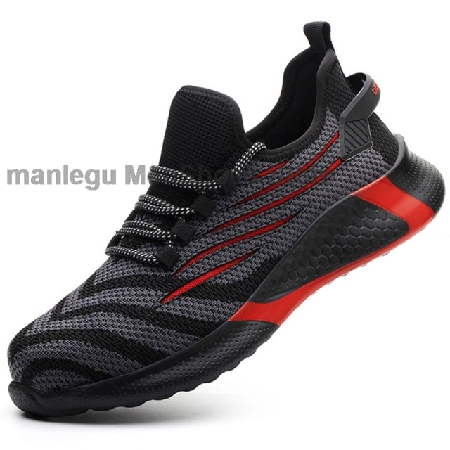 Security Boots Safety Shoes Men Steel Toe Cap Work Shoes Male Breathable Lightweight Work Sneakers Anti-Smashing Safety Boots