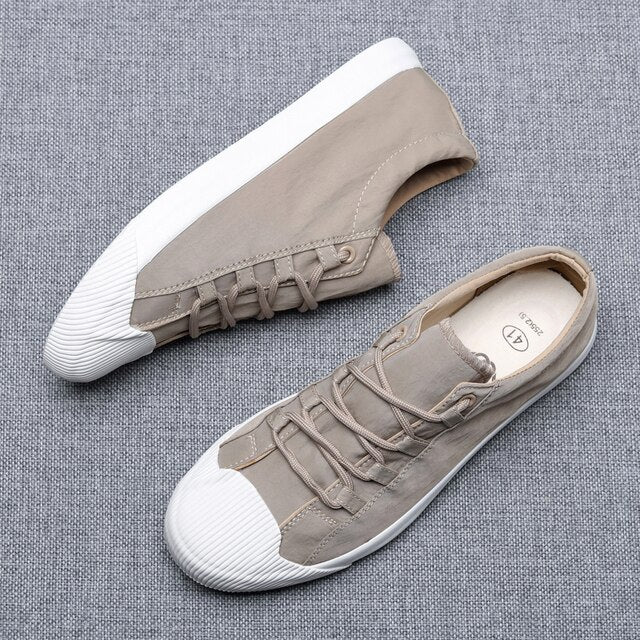 xiangtuibao    New Style Canvas Simple Sneakers Men's Autumn Breathable Trendy Vulcanize Shoes Korean Fashion All-match Casual Loafers