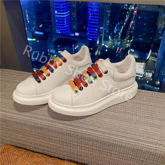 White Shoes Sneakers Designer Brand Luxury Women Platform Mcqueen Couple Shoes  for Men Chaussure Femme Zapatos De Mujer RB5