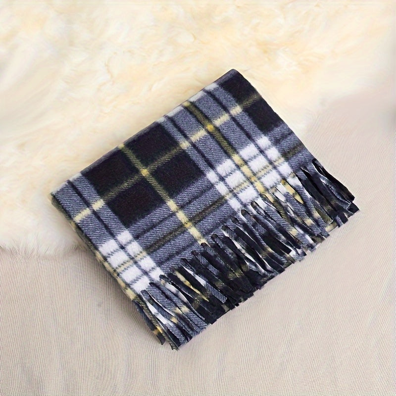 Classic British Plaid Tassel Scarf Stylish Soft Warm Versatile Shawl Autumn Winter Unisex Coldproof Inelastic Scarf