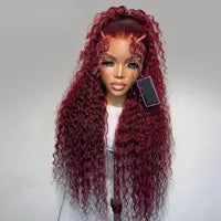 180% Pre-Plucked Natural Wave Glueless Curly Human Hair Wigs For Women Water Wave Glueless Wig Pre-Cut HD Synthetic Lace Wig