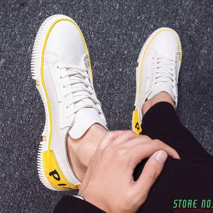 High Quality New Spring  Mens Casual Shoes Comfortable Flat Male Sneakers Fashion Outdoor White Breathable Non Leather Shoes