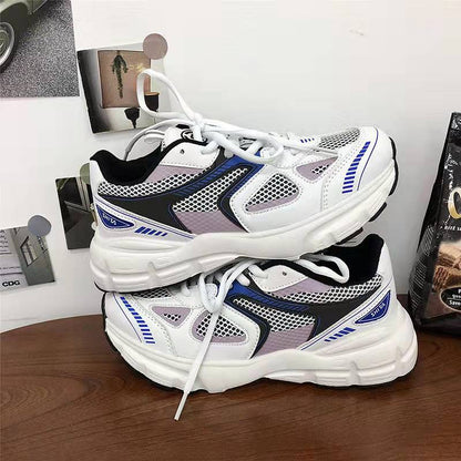 Stylish Brand Design Women Sneakers Cute Pink Chunky Shoes Ladies Breathable Mesh Trainers Women's Light White Sport Shoes